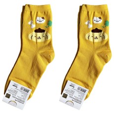 Sanrio 三麗鷗 可愛小夥伴中筒襪 布丁狗 2雙