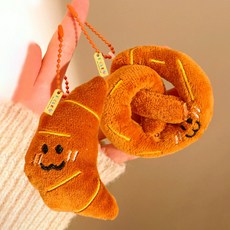 아이끌레 포켓 미니 인형 키링 2종 세트, 8cm, 크로와상, 프레즐, 1세트