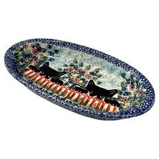 Cerraf 波蘭陶 黑貓花園系列 橢圓小碟 18.5 x 9.5cm, 1個, 混和顏色
