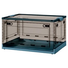 ONE HOUSE 五開門大容量巨無霸折疊收納箱 OH-Q210 100L, 咖啡箱體 + 靜謐藍, 1個