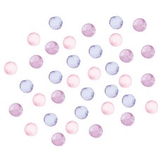 WA WALL ART 無痕設計壁貼 防水PVC 圓點 + 點點 + 紫色 + 幾何 FX-F266 3張, 粉色 + 紫色 + 藍色