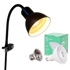 Amazon LED 夾式照明 25W 黑色 AMZ-C06 + 亞馬遜 LED 植物燈泡 16W PAR38 套組, 1套