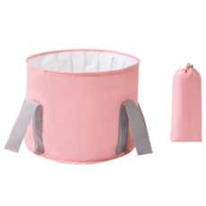 쿠쏘 여행용 휴대용 보온 접이식 족욕통 소형, 핑크, 1개