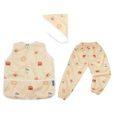 BEBE CHOUETTE 圍裙 + 頭巾 + 防水褲 套裝, 啾啾樂園