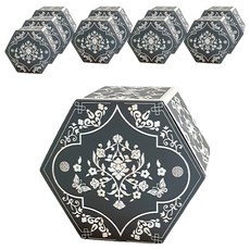 BEST PACK 蓮花螺鈿六角盒, 10個, 煙灰黑