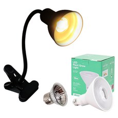 Amazon LED夾式燈 黑色 AMZ-C07 + LED植物燈 16W PAR38 套組, 1套, 自然白光