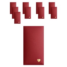 Daylist 愛心聘禮信封, 10個, 酒紅色