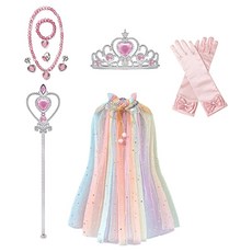 MAME 生日派對公主服飾+皇冠全套組合, 1套, 彩虹