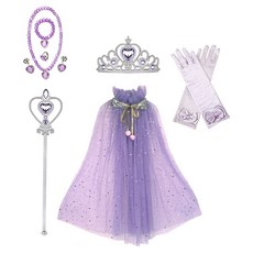 MAME 生日派對公主服裝 + 皇冠全套, 1套, 紫色