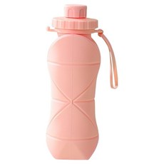 스포츠 휴대하기 편한 접이식 실리콘 휴대용 물통, 핑크, 1개, 600ml