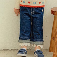 Pimpollo 泡泡蕾絲牛仔褲 OLTBB04