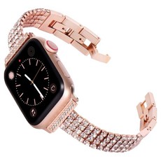 水鑽手鍊金屬錶帶, 玫瑰金
