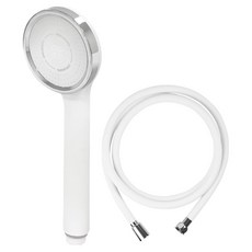 DAELIM BATH 增壓蓮蓬頭 + 2m淋浴軟管組, 1套, 霧面白色(蓮蓬頭), 奶油色(淋浴軟管)