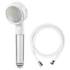 DAELIM BATH D Clean 3功能濾芯蓮蓬頭+蓮蓬頭軟管 2m組, 1套, 白色(蓮蓬頭), 奶油色(淋浴軟管)