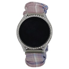 女款9999 Galaxy Watch 相容髮圈錶帶, 1個, 格紋馬卡龍