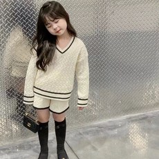 Arbe 女童劍橋針織上下裝套組