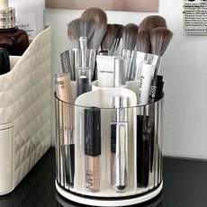 소소하우스 메이크업 보관함 회전 브러시 펜슬 꽂이, 화이트, 1개