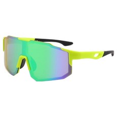 C&D 大型鏡框運動太陽眼鏡, 綠黃色, 1個