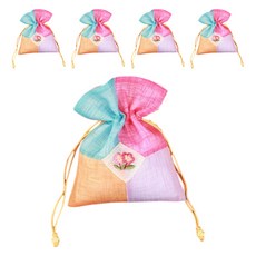 헬씨닷 4색 자수 복주머니 12 x 16 cm, 주황, 5개