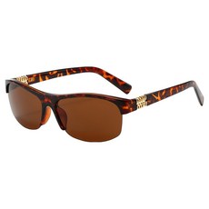 C& 運動時尚潮流太陽眼鏡, 1個, 豹紋棕色