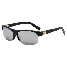 C& 運動時尚潮流太陽眼鏡, 1個, 黑配銀