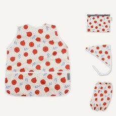 BEBE CHOUETTE 兒童用圍裙 + 頭巾 + 袖套 + 收納袋組合
