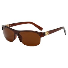 C& 運動時尚潮流太陽眼鏡, 1個, 深棕色