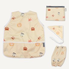 BEBE CHOUETTE 兒童用圍裙 + 頭巾 + 袖套 + 收納袋組合
