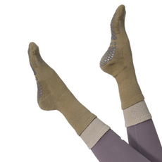 Greentail 雙色防滑運動瑜珈皮拉提斯長筒襪 3雙