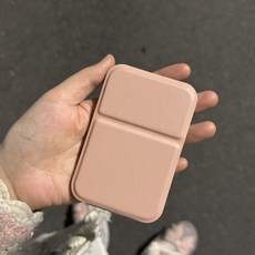 제이릿 접이식 휴대용 손거울 스탠드형 메이크업 거울, 핑크