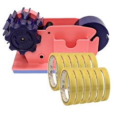 HORSE POWER 水車造型膠帶臺 + 補充膠帶 12入, 粉紅色, 1套