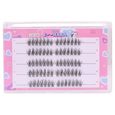 IHara 橫向5排免膠水清純芭比假睫毛, 1個, 黑色