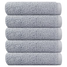 40支精梳棉柔軟毛巾 180g, 5個, 淺灰色