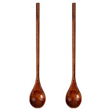 키친유 우드 롱스푼, 브라운, 2개