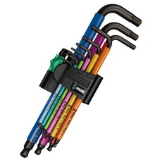 Wera 수공구 컬러 육각렌치 롱 볼 6각 L렌치 헥스플러스 9종 세트 레인보우 950 SPKL 9SB 073593, 1개