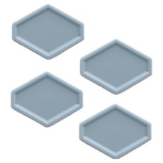 TablenTable 矽膠多邊形筷匙架, 藍色, 4個