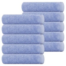 40支精梳棉柔軟毛巾 180g, 10個, 天藍色