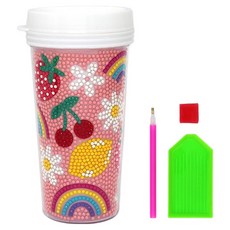 Dasoni 滿載心意 DIY 鑽石畫花卉隨行杯, 500ml, 1個, 混合顏色