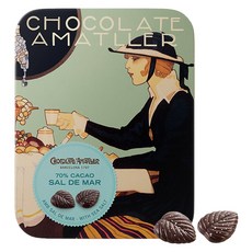 CHOCOLATE AMATLLER 70%可可鹽味黑巧克力鐵盒, 60g, 1個