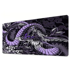 쇼핑닥터 타투 드레곤 대형 게이밍 가정용 논슬립 마우스장패드 300 x 700 x 2 mm, 퍼플 스톰 드래곤, 1개
