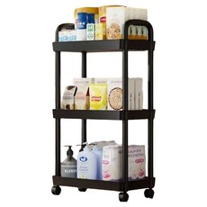心交易 便利驚奇的移動式推車 31 x 20 x 64 cm, 黑色, 3層