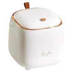 環世 按壓式桌面垃圾桶/輕奢車載式帶蓋收納桶/高顏值翻蓋方形整理收納盒, 白色