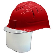 동명 투명창 실버미러보안경 경량통풍모, 레드, 1개