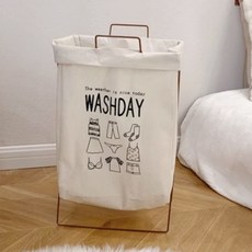 Modern Pick 亞麻布料可折疊多用途洗衣籃, 洗衣日