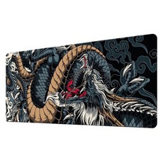 쇼핑닥터 타투 드레곤 대형 게이밍 가정용 논슬립 마우스장패드 300 x 800 x 2 mm, 블레이즈 드래곤, 1개