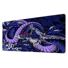 쇼핑닥터 타투 드레곤 대형 게이밍 가정용 논슬립 마우스장패드 300 x 700 x 2 mm, 미드나잇 드래곤, 1개