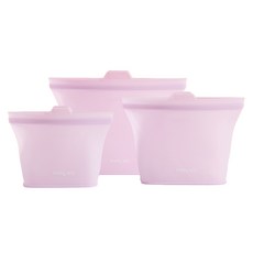 이지실리 軟式可站立矽膠夾鏈袋 500ml + 1000ml + 1500ml 套組, 紫色, 1套
