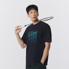 빅터 SCRIPT PLAY 오버핏 배드민턴 티셔츠 VT25CTO201U
