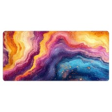 쇼핑닥터 초대형패턴 사무용 게이밍 마우스패드 300 x 700 x 2 mm, 갤럭시 오팔 웨이브, 1개