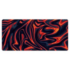 쇼핑닥터 초대형패턴 사무용 게이밍 마우스패드 300 x 800 x 2 mm, 블랙 레드 라바, 1개